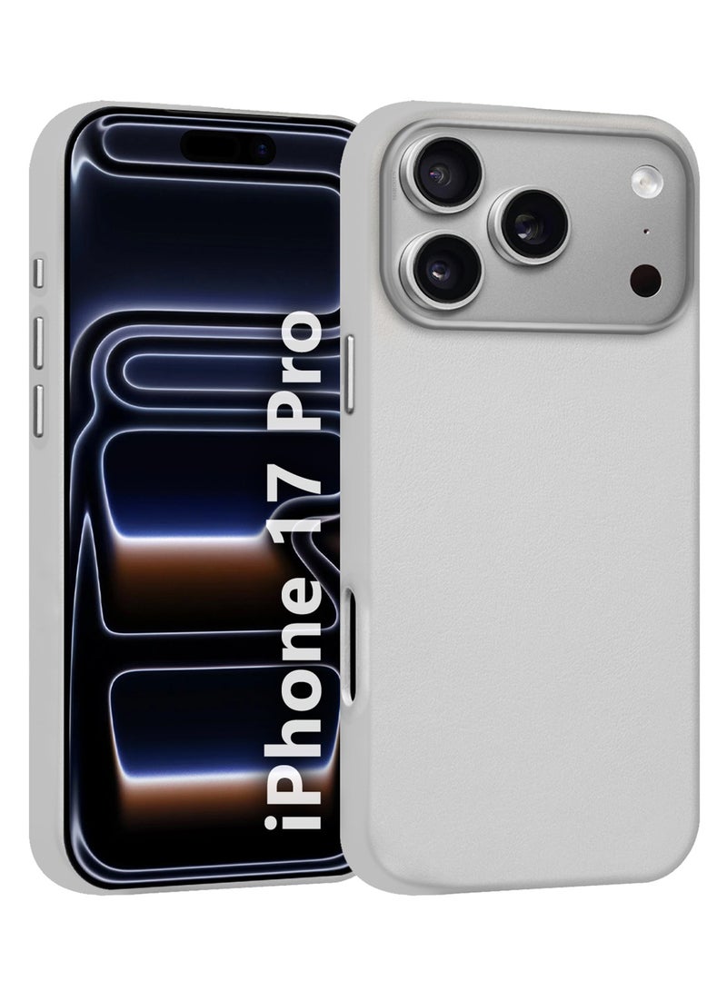 MARGOUN Leather Protective Case for iPhone 17 Pro - Shockproof - Matte - Anti-Slip - Waterproof - Sleek Design Natural Titanium - Image 1