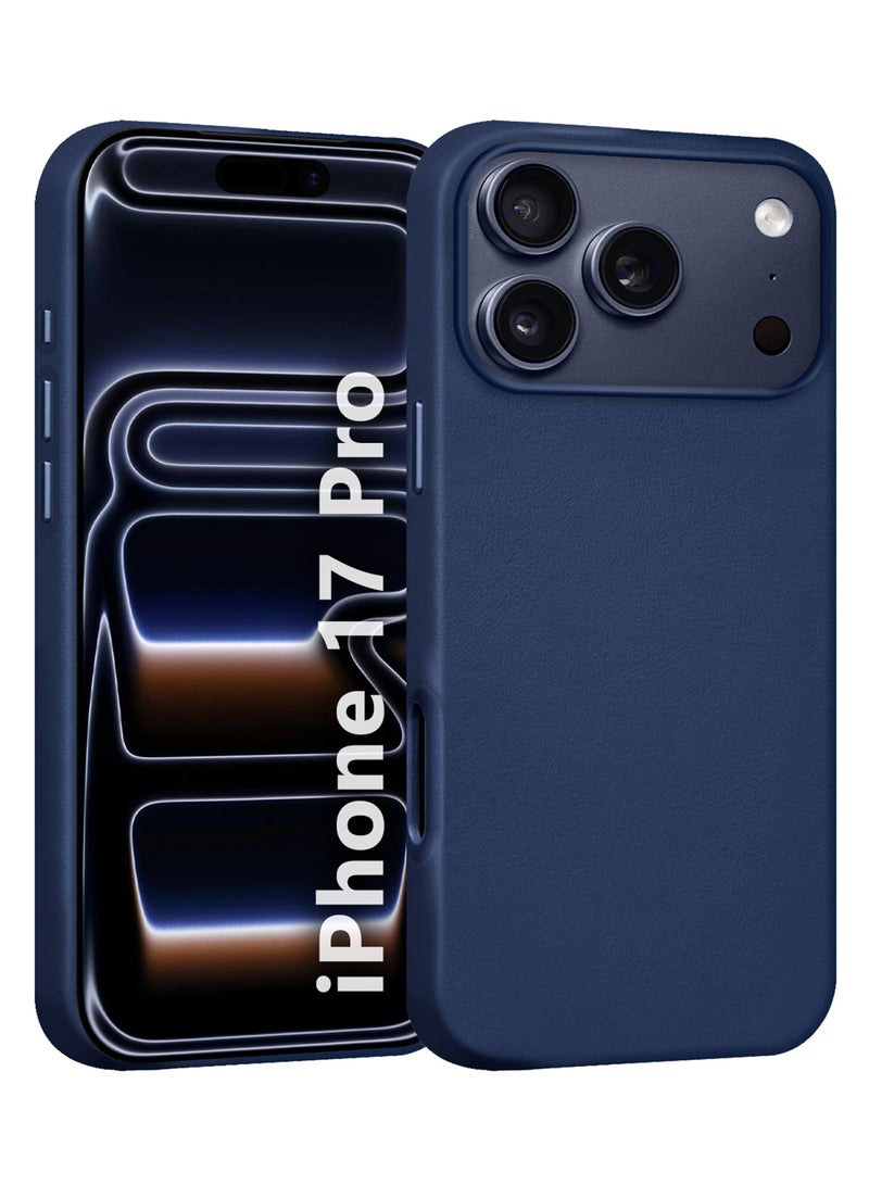 MARGOUN Leather Protective Case for iPhone 17 Pro - Shockproof - Matte - Anti-Slip - Waterproof - Sleek Design Deep Blue - Image 1