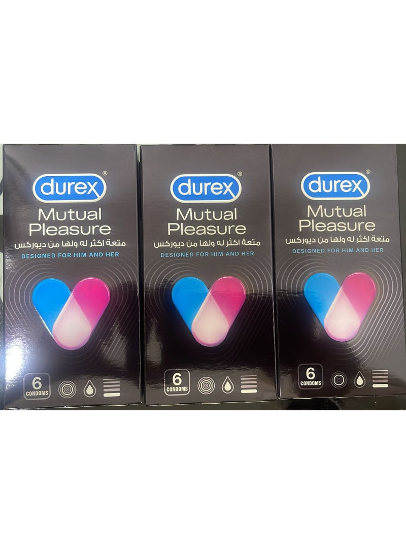 Durex Pack of 3 Mutual Pleasure Condom 6 count