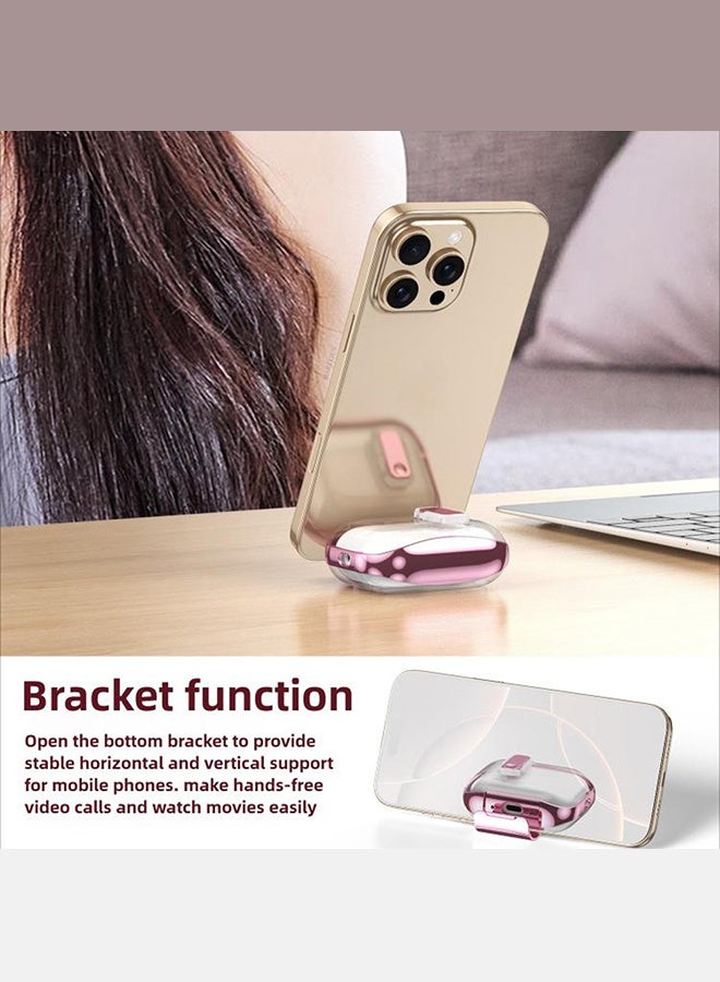 MARGOUN Clear Case for AirPods Pro 3 with Secure Lock and Keychain Attachment Clear Pink - Image 5