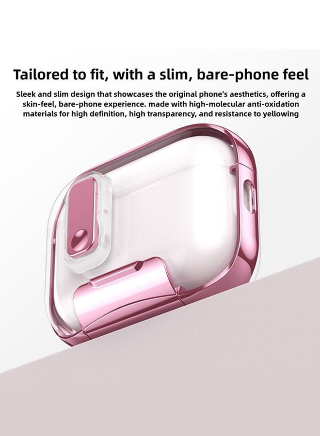 MARGOUN Clear Case for AirPods Pro 3 with Secure Lock and Keychain Attachment Clear Pink - Image 3