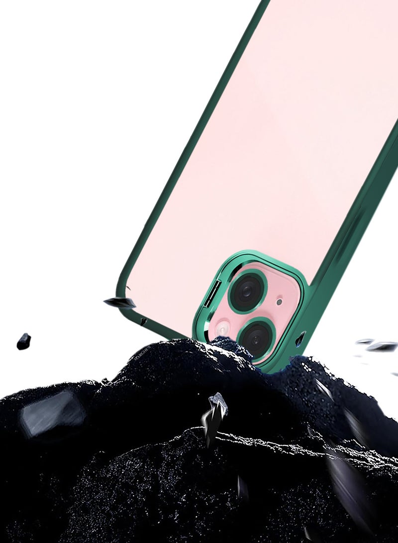 MARGOUN Clear Protective Case with Camera Lens Guard and Flip Stand for iPhone 15 Plus  – Anti-Scratch Shockproof Cover - green - Image 3