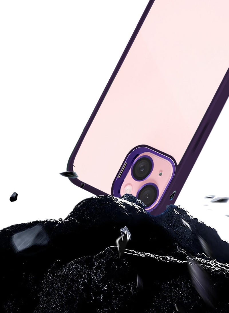 MARGOUN Clear Protective Case with Camera Lens Guard and Flip Stand for iPhone 15 Plus  – Anti-Scratch Shockproof Cover - purple - Image 3