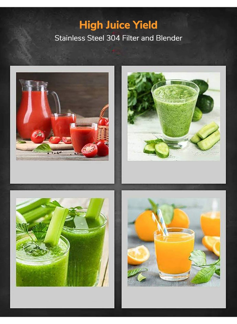 سوناشي عصارة كهربائية 1.6 لتر / مستخرج عصير الفواكه والخضروات | 800 واط | عصارة طرد مركزي | إعداد سرعة مزدوجة | حاوية لب كبيرة | هيكل من الفولاذ المقاوم للصدأ وشبكة مصفاة | حماية من ارتفاع درجة حرارة المحرك | سهل الاستخدام / التنظيف | SPJ-501 أسود / فضي - Image 4