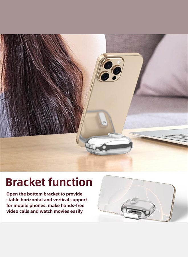 MARGOUN Clear Case for AirPods Pro 3 with Secure Lock and Keychain Attachment Clear Silver - Image 5