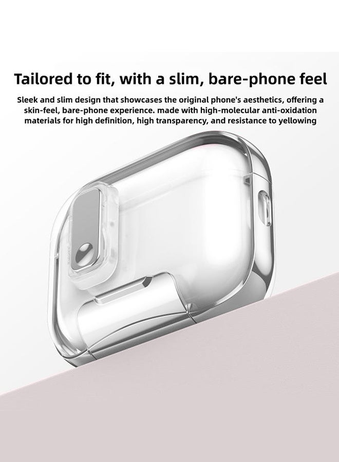 MARGOUN Clear Case for AirPods Pro 3 with Secure Lock and Keychain Attachment Clear Silver - Image 3