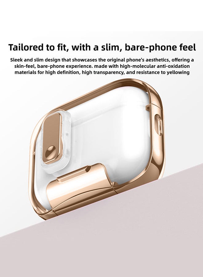 MARGOUN Clear Case for AirPods Pro 3 with Secure Lock and Keychain Attachment Clear Gold - Image 3