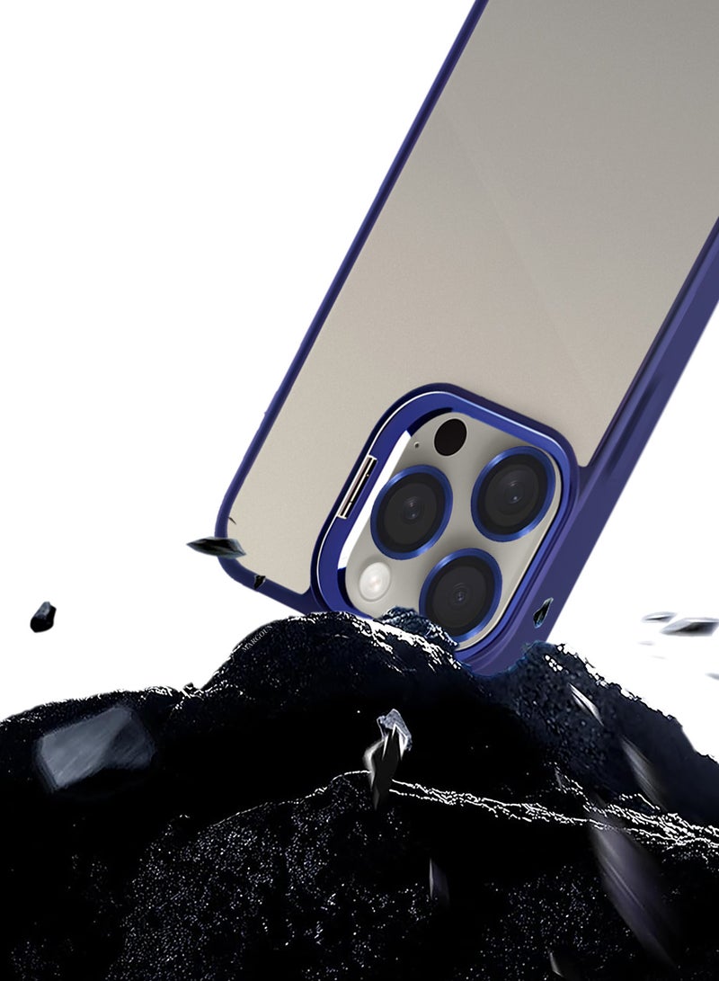 MARGOUN Clear Protective Case with Camera Lens Guard and Flip Stand for iPhone 15 Pro  – Anti-Scratch Shockproof Cover - blue - Image 3