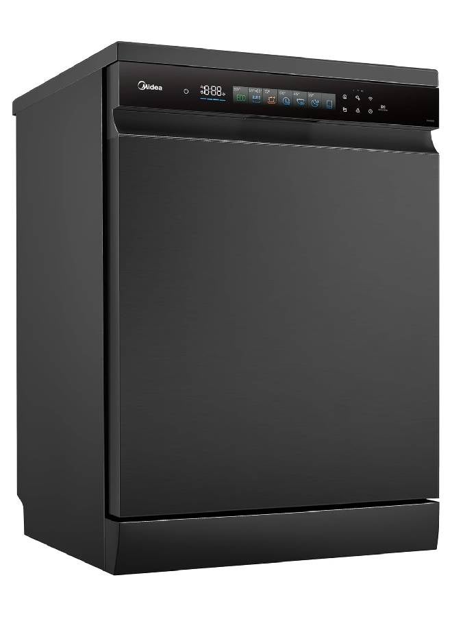 Midea Dishwasher MDWEF1533GUR(BS)-WU-EG, 15 place sets, Touch Screen, Inverter Quattro, Ion-dish fresh, 3 Racks, Inno wash, Flexible Rack System, Turbo Speed+, Dual wash zone, 42 dB(A), Black 15 L 10000 kW 6221284001383 black - Image 2