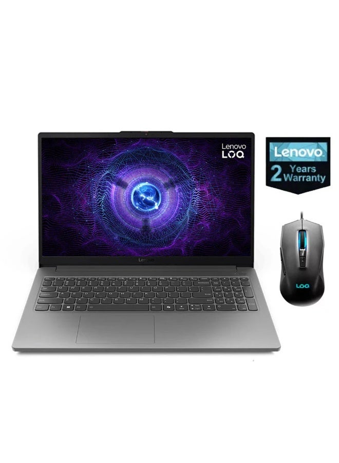 لينوفو Lenovo LOQ 15IAX9E Gaming Laptop – Intel Core i5‑12450HX – Octa Core – 16GB DDR5 RAM – 512GB SSD – NVIDIA GeForce RTX 3050 6GB – 15.6" FHD – Windows 11  – Model 83LK0070ED + Mouse Grey