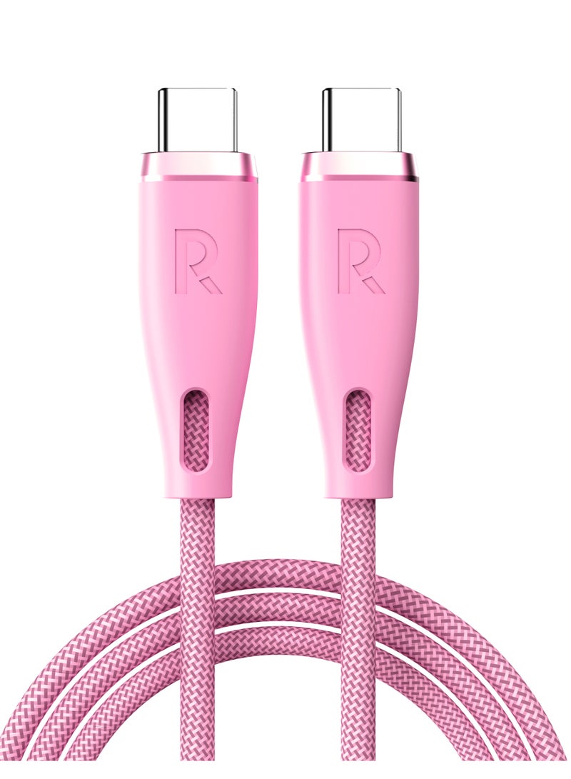 راف باور كيبل راف باور تايب سي الى تايب سي نايلون بقوة 60 واط بطول 1.2متر - وردي فاتح - Image 1