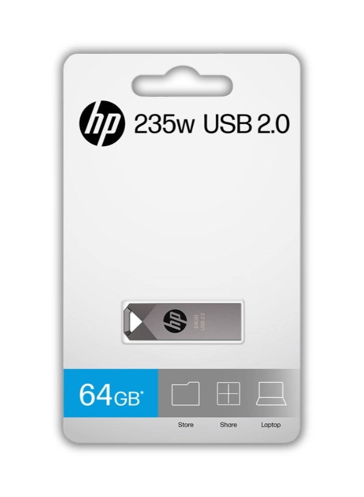 HP 235w 64GB USB 2.0 Pen Drive | Flash Drive - Grey 64 GB - Image 2