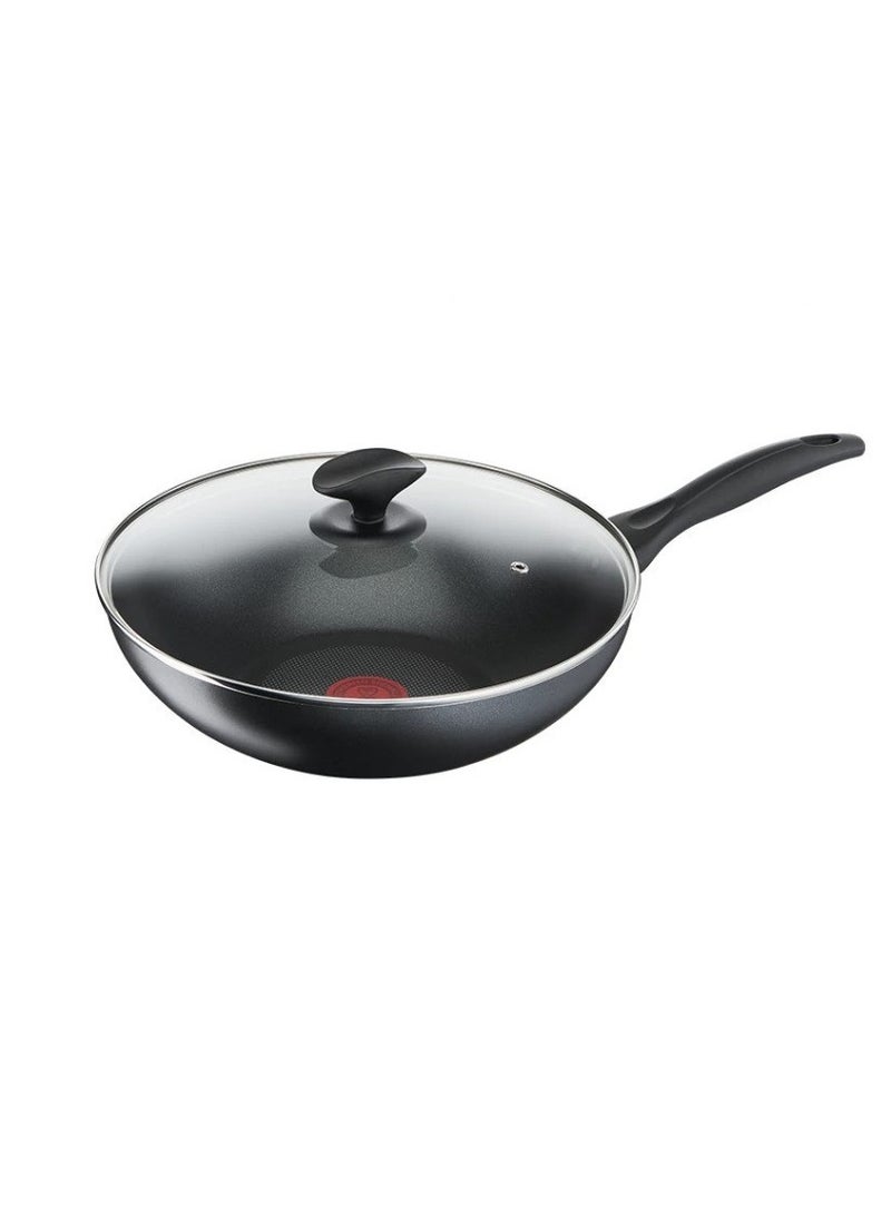 تيفال مقلاة كوك & كلين 28 سم مع غطاء (أواني طهي غير لاصقة، طلاء تيتانيوم غير لاصق، إشارة حرارية، توزيع) - Image 1