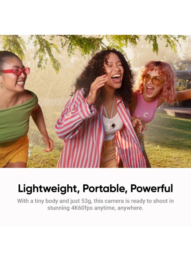 انستا 360 GO Ultra Standard Bundle | 4K Tiny Action Camera, Low-Light Capture, 10m Waterproof Wide-Angle, w/ Flip Screen FlowState Stabilization, Magnet Pendant, Clip for Travel & Vlogging - White - Image 3