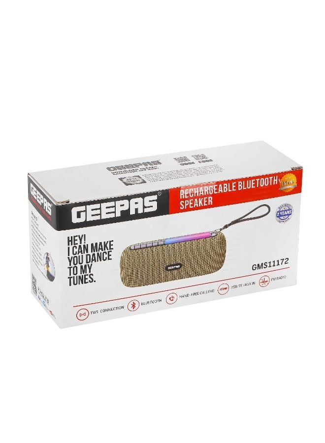 جيباس Rechargeable Bluetooth Speaker with TWS Function, FM Radio, Lightweight and Portable Design, GMS11172, Grey Black - Image 3