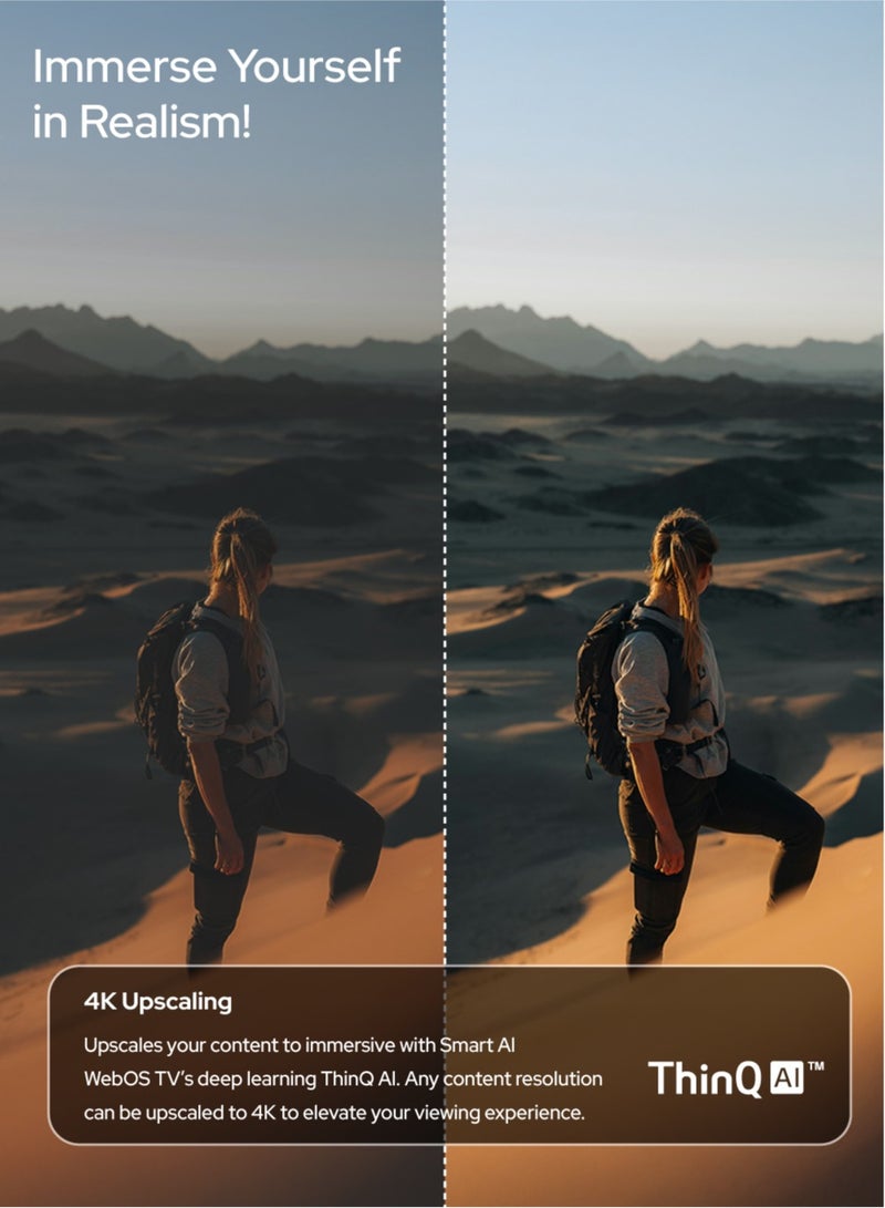 Impex 55-Inch WebOS Smart QLED TV | 4K Ultra HD TV | ThinQ AI, Magic Remote, Dolby Audio, Apple AirPlay, Apple Home, Netflix, YouTube, Prime Video | 8GB Storage, 1.5GB RAM | HDMI, USB, AV & RJ45 Input | Energy Saving, Super Slim Design | Fiesta55Q Black - Image 4