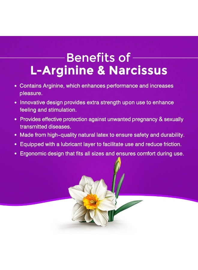 ENJOY Ultra Sexual Desire Condoms + Narcissus Flowers | Premium Latex Condoms with L-Arginine New Formula for Men & Women | Extra Strength, Performance & Pleasure | Natural Safe Latex | 12 pcs - Image 2