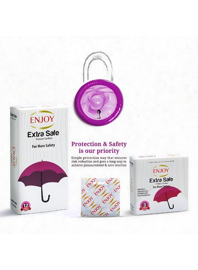 ENJOY Premium Condoms – 3 Pieces | Thin, Strong, Smooth & Lubricated for Safety – Comfortable & Reliable Intimate Protection - Image 3
