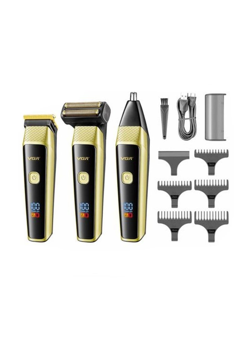 في جي آر V-366 Limited Edition Professional 3 in 1 Grooming Kit (Gold/Black) - Image 1
