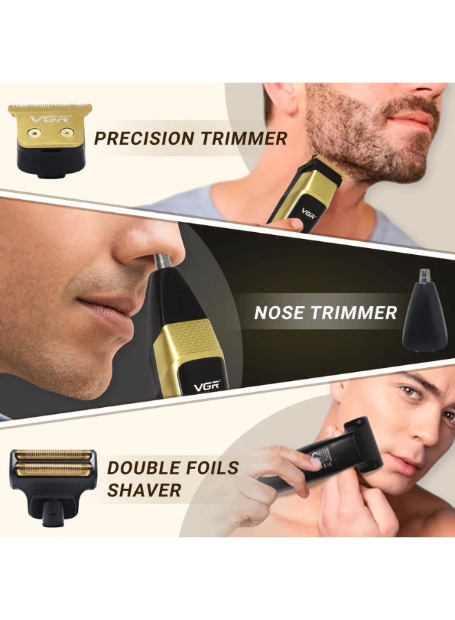 في جي آر V-366 Limited Edition Professional 3 in 1 Grooming Kit (Gold/Black) - Image 2