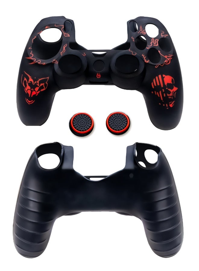 Sony DualShock Wireless Controller For PlayStation 4 Bundle with PS4 Silicone Anti-Slip Shockproof Skin Soft Rubber Grip Case for Better Control Anti-Scratch Durable Protection Sleeve for PlayStation 4 Wireless with Red case Cover - Image 4