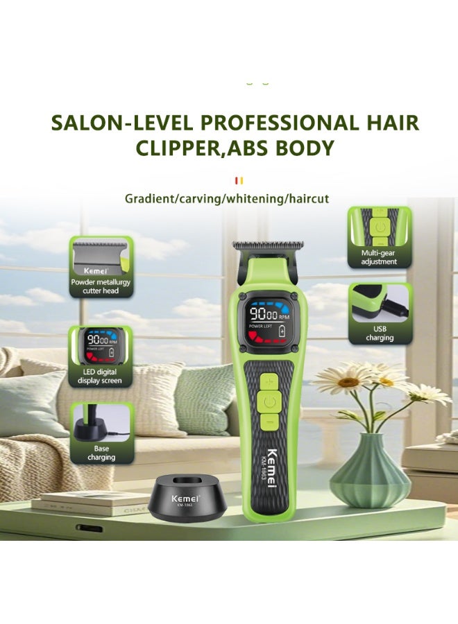 Kemei KM-1863 Rechargeable Hair Trimmer – Ceramic & DLC Blades, 9000RPM High-Speed Motor, 180 Minutes Runtime, 2.5H Charging, 2500mAh Battery multicolour - Image 3
