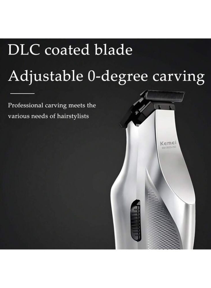 Kemei KM-3023-702 Professional Hair Trimmer – Ceramic & DLC Blades, 9000RPM, 120 Min Runtime, Metal Body, American Design, 2000mAh Battery multicolour - Image 3