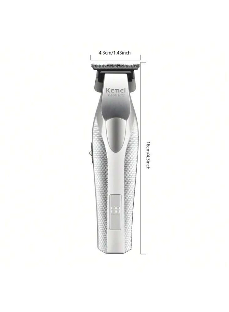 Kemei KM-3023-702 Professional Hair Trimmer – Ceramic & DLC Blades, 9000RPM, 120 Min Runtime, Metal Body, American Design, 2000mAh Battery multicolour - Image 2