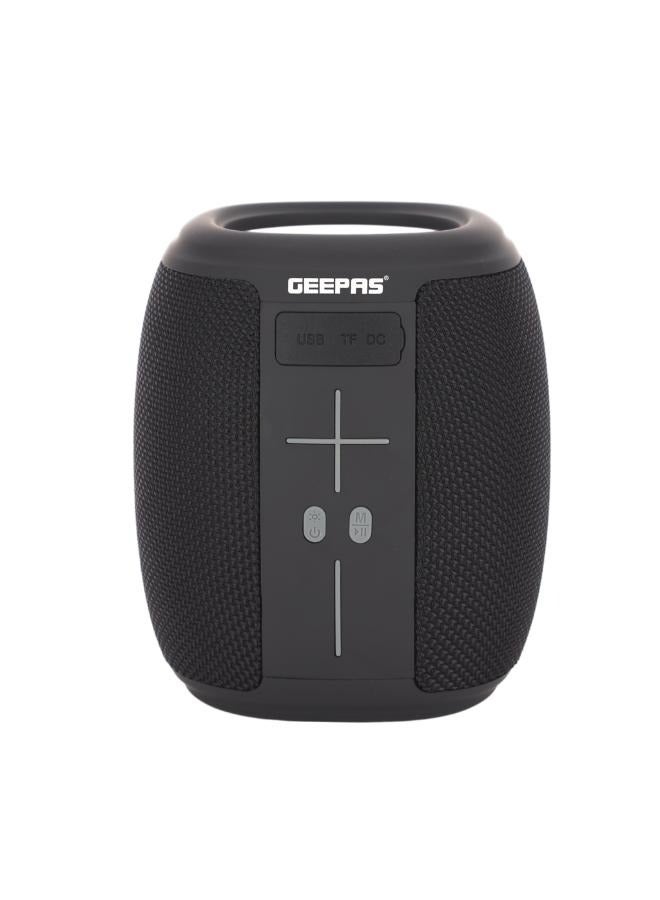 GEEPAS Portable Wireless Speaker with Colourful RGB Light/Bluetooth, TF Card, TWS Function and FM Radio,Hands-Free Calling, Black, Black - Image 1