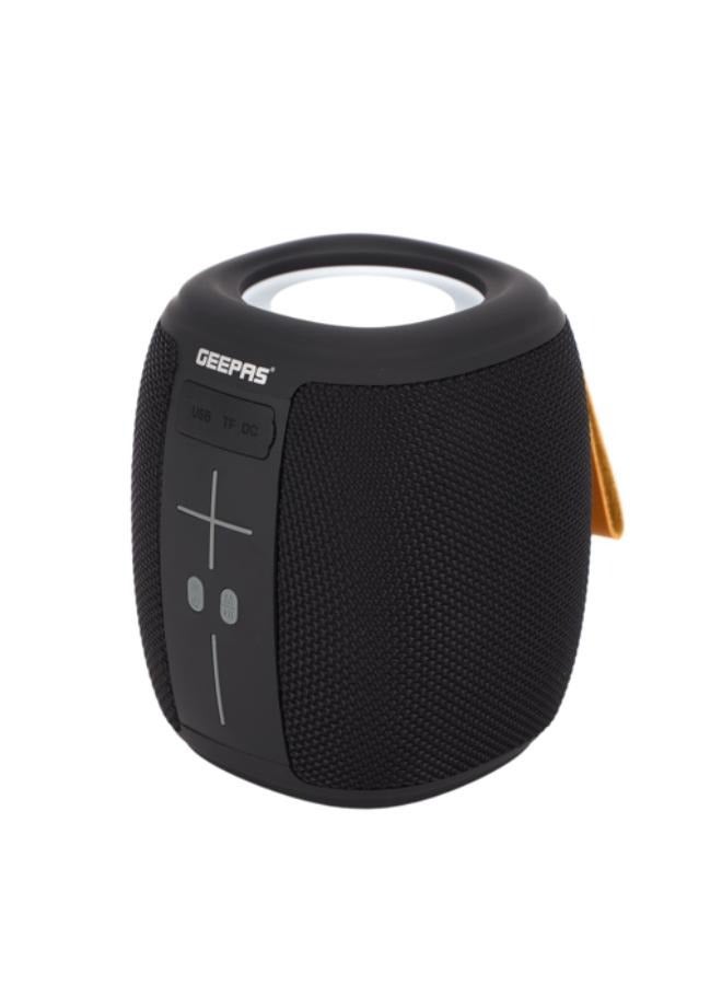 GEEPAS Portable Wireless Speaker with Colourful RGB Light/Bluetooth, TF Card, TWS Function and FM Radio,Hands-Free Calling, Black, Black - Image 2