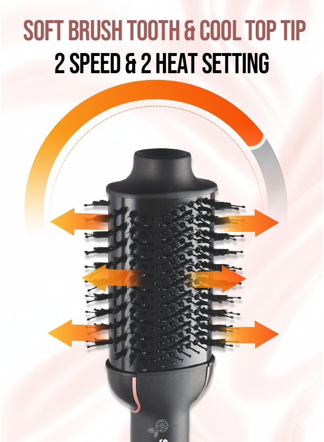 سوناشي فرشاة هواء ساخن 2 في 1 مع أسطوانة سيراميك بيضاوية | سرعتان ودرجتان حرارة | طرف بارد وكابل دوار 360° | تضيف حجمًا، وتنعيم التجاعيد، وتصفيف بقوة 1200 واط DC | SHS-2093 - Image 3