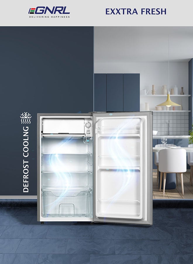 EGNRL 140L Gross/83L Net Capacity, Single Door Refrigerator, EGR140S | Fast Cooling, Energy Saving & Low Noise |Recessed Handle, R600A, Inside Condenser, Dark Silver Color, One Year Warranty 80 W 6290361455272 Dark Silver - Image 4