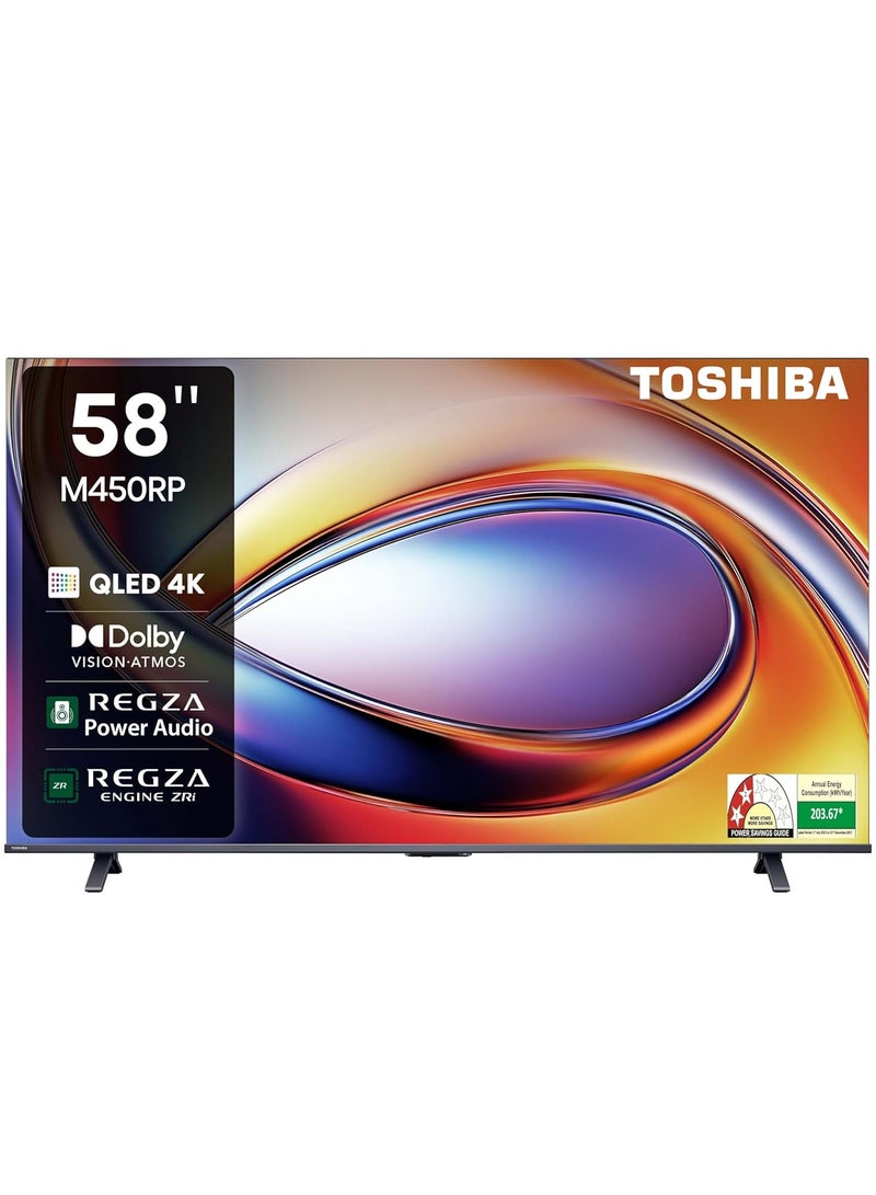 Toshiba 58-inch 4K UHD Smart QLED TV, M450RP Series 58M450RP black - Image 1