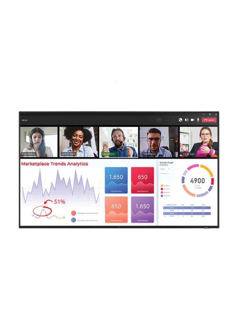 Sharp PN-VC864H 86" 4K Ultra HD Intelligent Interactive Touch Board – Smart Collaboration Display for Meeting Rooms & Classrooms PN-VC864H Black - Image 4