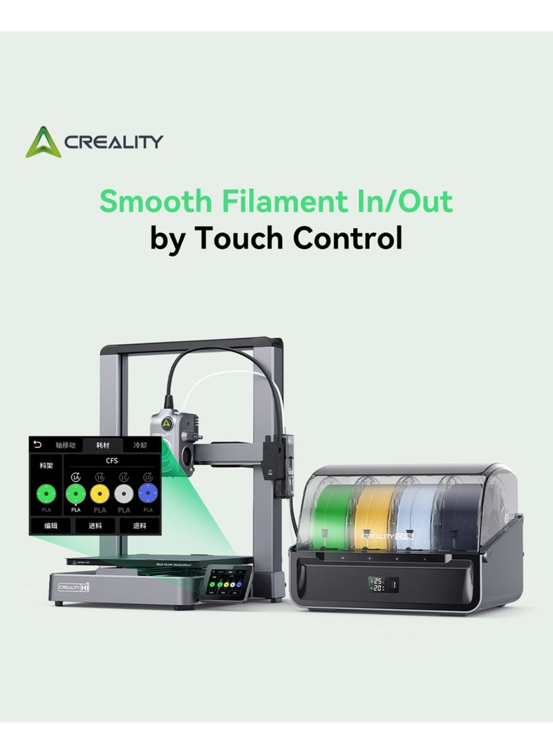 Creality 3D Hi Combo 3D Printer, New 3D Printer with 4 Colors Filament System, 500mm/s Speedy Smart 3D Printer with Color Touch Screen, Auto Leveling, Silent, for Home and office, Print Size 26×26×30cm Hi Combo - Image 1