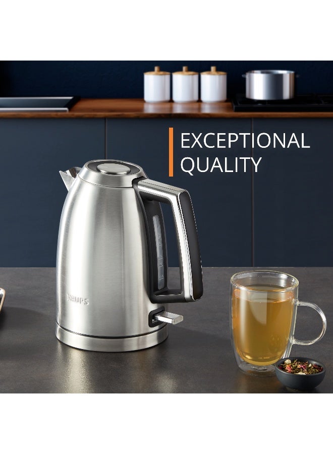 كروبس غلاية إكسلنس | سعة 1.7 لتر | 2400 واط | غطاء سهل الفتح | فوهة دقيقة | قاعدة دوارة 360° | مستوى مياه مرئي | تشطيب معدني مصقول | Bw552Dm0 - Image 2