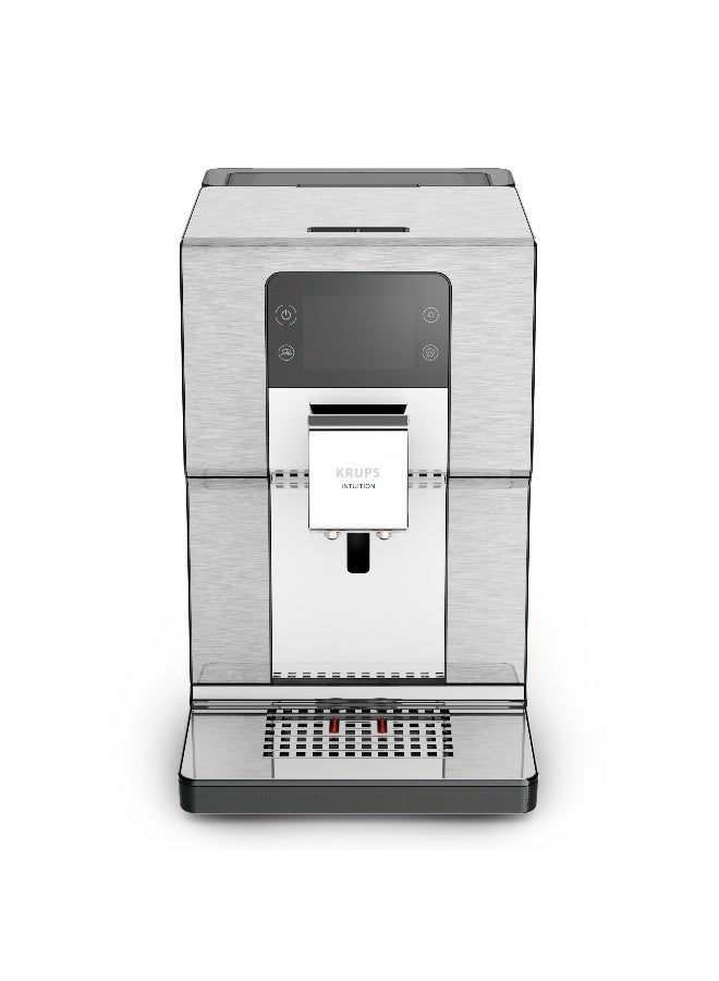 كروبس آلة القهوة من حبة إلى كوب - تجربة الحدس + | آلة قهوة هادئة | 20 مشروب | شاشة لمس ملونة | 50-60 هرتز | فولاذ مقاوم للصدأ مصقول | EA877DM0 - Image 2