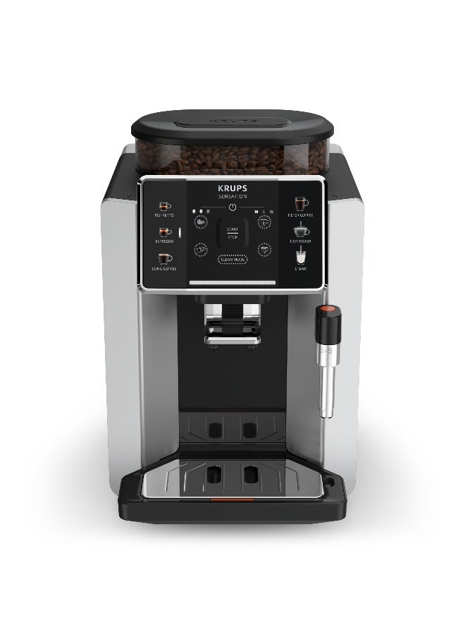 كروبس آلة القهوة الأوتوماتيكية الكاملة Sensation C90 | سهلة الاستخدام والصيانة | تنبيهات مضيئة | 50-60Hz | تنظيف مريح | فضي | EA910EM0 - Image 2