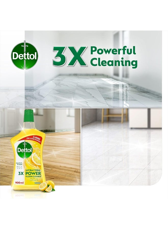 Dettol Antibacterial Power Floor Cleaner, Fresh Lemon Fragrance, 900 ml 900ml - Image 3