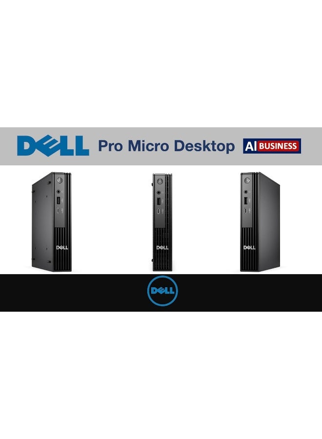 ديل Pro Micro Business Desktop Intel Ultra 5 235T, 16GB RAM, 512GB SSD, Dell Pro English/Arabic Keyboard and Mouse, Windows 11 Pro english_arabic Black - Image 2