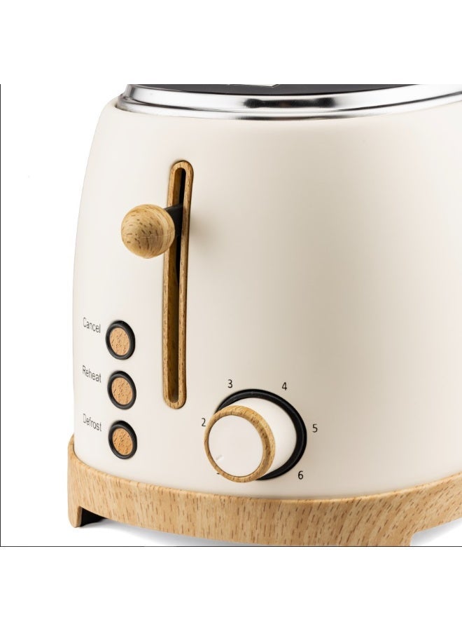 GEEPAS Nordiq Collection Bread Toaster- GBT36560UK-CR/ 850W, 2 Slice Slot, with 6 Adjustable Browning Control and Removable Crumb Tray, Defrost, Reheat and Cancel Button/ Perfect for Toasting Different Types Breads/ 2 Years Warranty 850 W GBT36560UK-CR BEIGE - Image 5