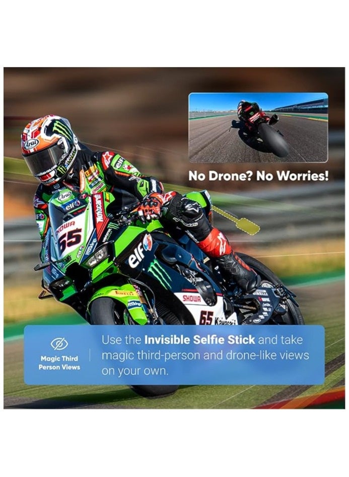 انستا 360 Insta360 X3 Waterproof 360 Action Camera With 1/2" 48MP Sensor 5.7K 360 Active HDR Video 72MP 360 Photo 4K Single Lens Stabilized 2.29-Inch Touch Screen - Image 5