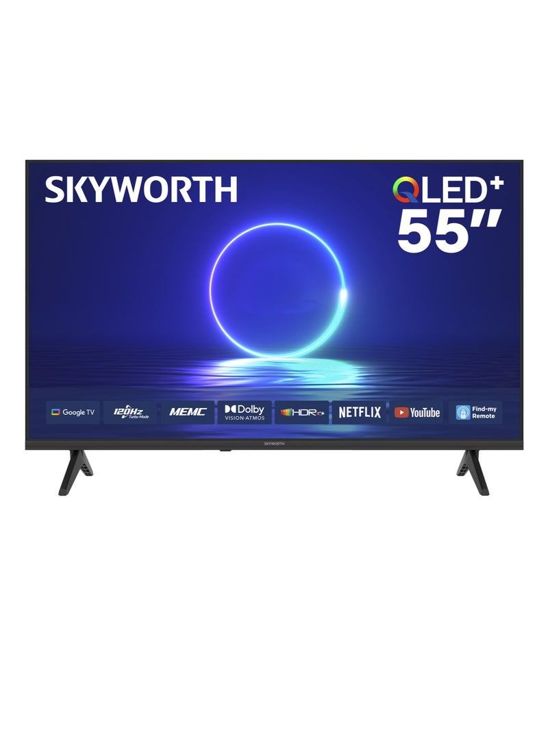 سكاي ورث 55" تلفاز ذكي 4K QLED+ ، Google TV، وضع الألعاب 120Hz، Dolby Vision و Atmos، HDR10+، 55Q6800H، أسود - Image 1