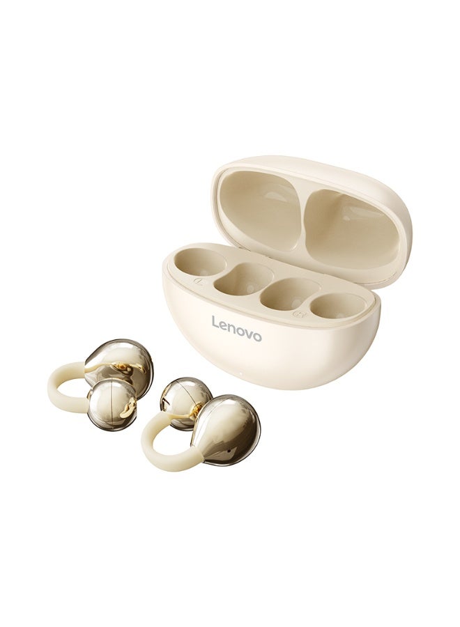 Lenovo TA410 Wireless Earphones, Bluetooth Earbuds, Futuristic Aesthetic Design, Feather-Like Wearing, Bone Conduction, Sports, Open-Ear Listening, Long Battery Life, iOS And Android noon White - Image 1