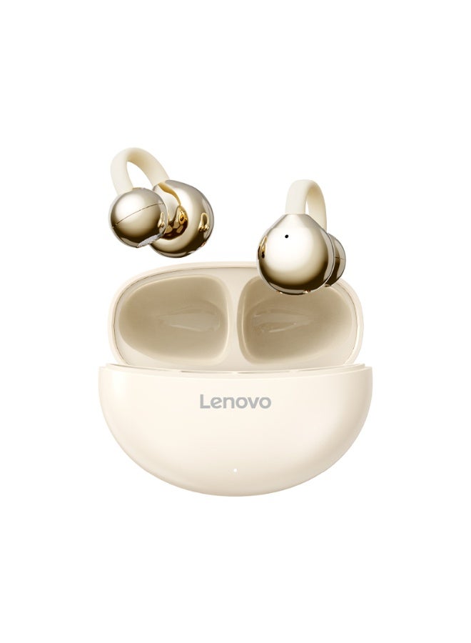 Lenovo TA410 Wireless Earphones, Bluetooth Earbuds, Futuristic Aesthetic Design, Feather-Like Wearing, Bone Conduction, Sports, Open-Ear Listening, Long Battery Life, iOS And Android noon White - Image 3