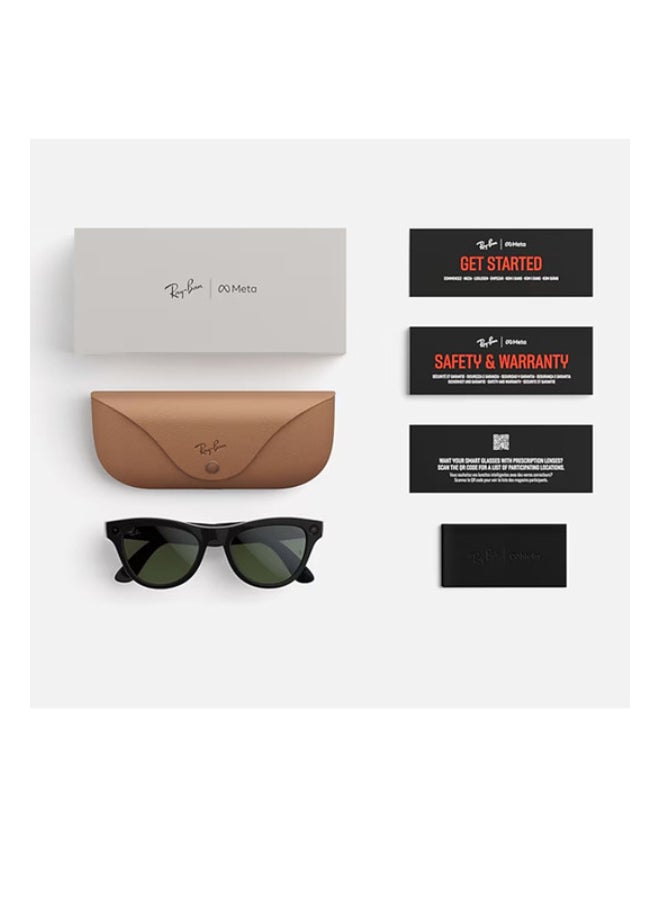 راي بان META SKYLER (Gen 2) Frame Shiny Black Lenses Clear Shiny Black - Image 4