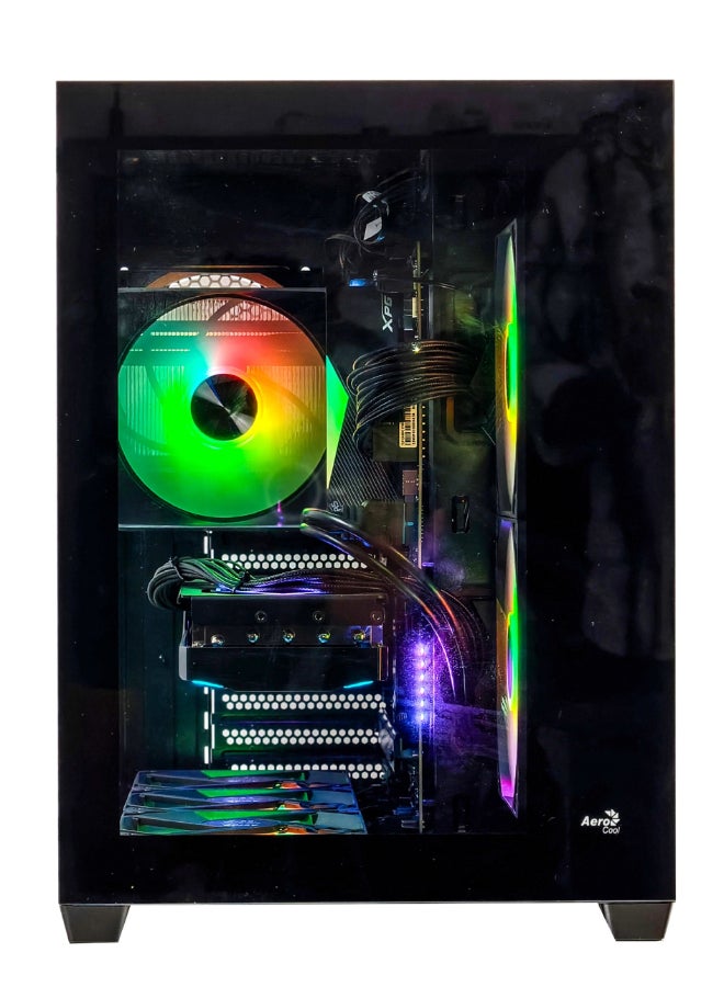 إس بي سيست جهاز كمبيوتر للألعاب من Rain مزود بمعالج Intel Core i5-12400F، وذاكرة وصول عشوائي DDR5 سعة 16 جيجابايت، وقرص SSD سعة 1 تيرابايت، وبطاقة رسومات Nvidia GeForce RTX 5060 Ti بسعة 16 جيجابايت، ونظام تشغيل Windows 11 Pro، وشاشة ألعاب ASUS مقاس 27 بوصة. - Image 4