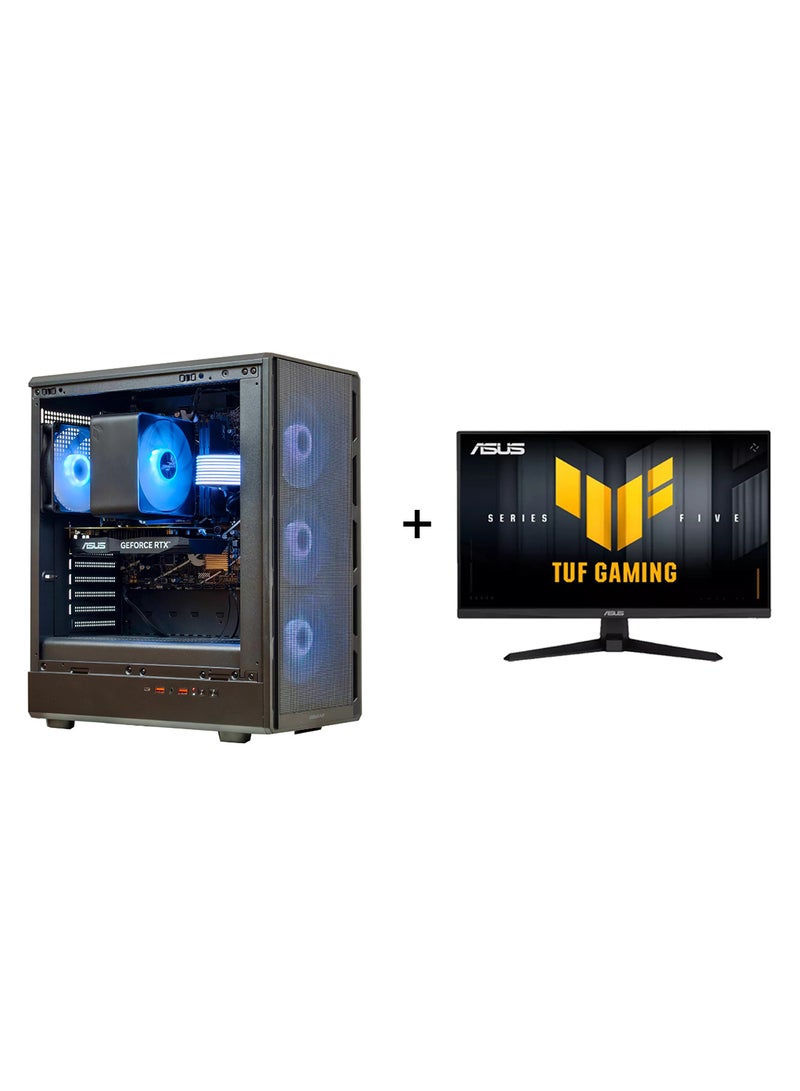 إس بي سيست كمبيوتر ألعاب ثاندرستورم بمعالج إنتل كور i5-12400F / 16 جيجابايت رام DDR5 / 1 تيرابايت SSD / 6 جيجابايت Nvidia GeForce RTX 3050 للرسوميات / ويندوز 11 برو + شاشة ألعاب ASUS مقاس 27 بوصة - Image 1