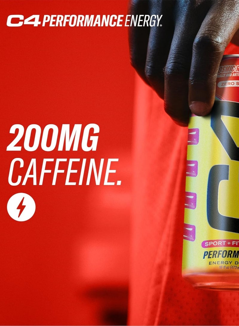 CELLUCOR C4 Performance Energy Drink Pre-Workout - Cosmic Rainbow - (Pack of 12) - Image 5
