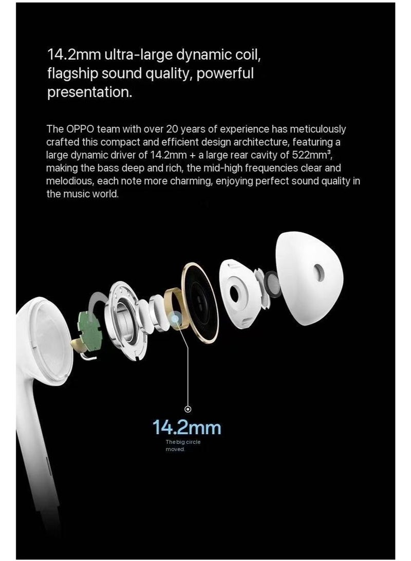 OPPO Original OPPO MH166 Semi-In-Ear Wired Headphones with Type-C Port – Compatible with Find/Reno Series, Hi-Fi Sound & Built-in Mic (White) WHITE - Image 4